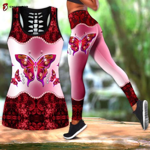 Purple Butterfly Combo Legging + Tanktop