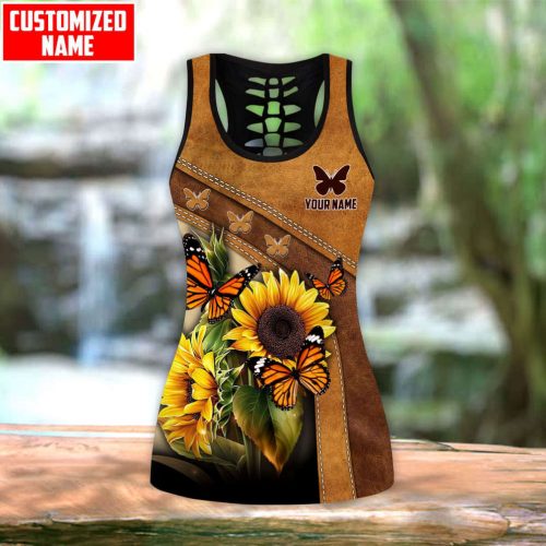 Butterfly Sunflower Combo Legging + Tanktop