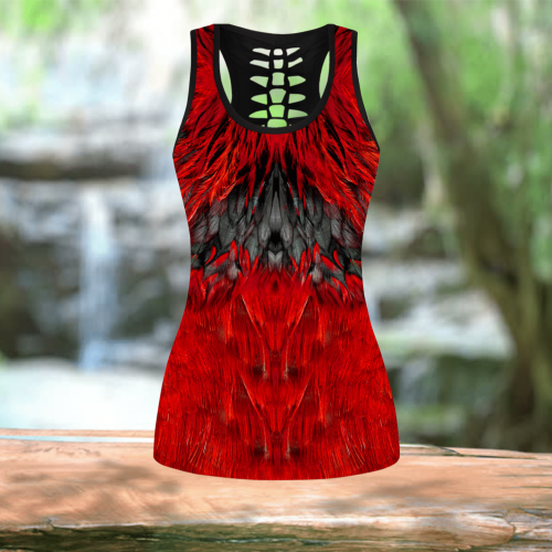 Cardinal Feathers Cover Spirit Birds Combo Legging + Tank