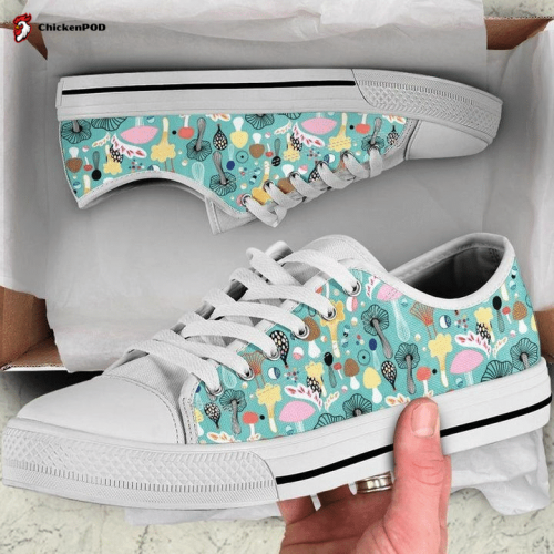 Colorful Of Mushrooms Pattern Low Top Shoes Gift for Men Women