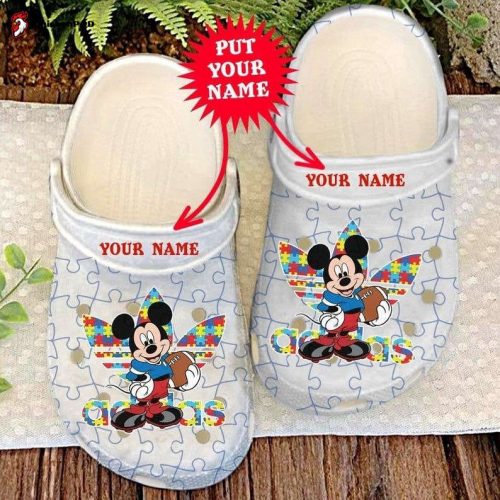 3D Clog Unisex Shoes – Clog Shoes Personalized Autism Awareness Stitch Disney Cartoon Adults