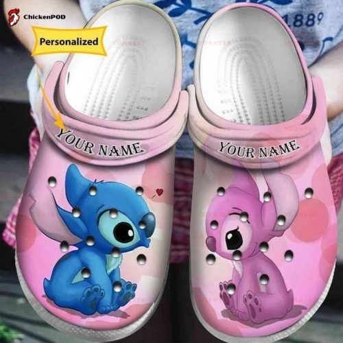 3D Clog Unisex Shoes – Clog Shoes Stitch And Angel Custom Name band Comfortable Classic Water For Mens And Womens