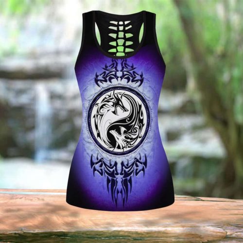 Dragon Yin & Yang 3D Over Printed Legging & Tank top For Women Sport Gifts-ML