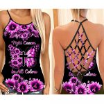 Fight Cancer In All Colors Butterfly All Over Printed Combo Camisole tank + Legging