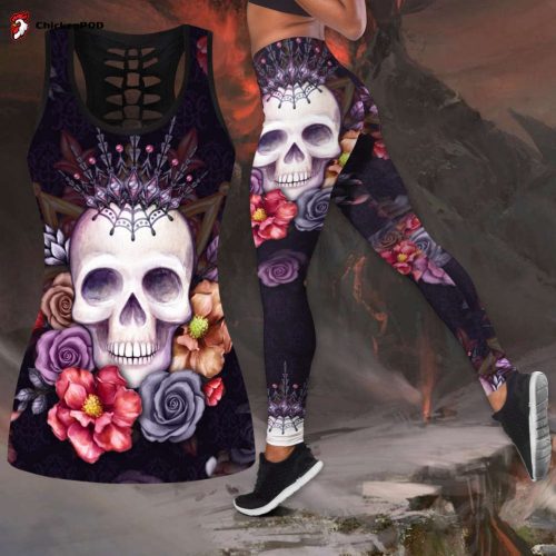 Flower love sugar skull tanktop & legging camo hunting outfit For Women Sport Gifts