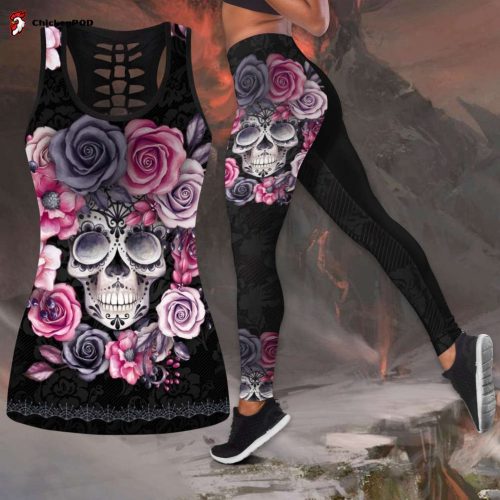 Flower love sugar skull tanktop & legging camo hunting outfit For Women Sport Gifts