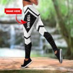 Hawaii black & white custom name legging + hollow tank combo