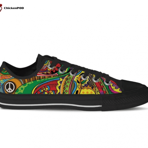 Hippie Colorful Low Top Shoes Gift for Men Women