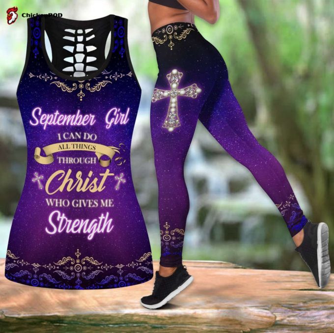 Jesus Christ September Girl 3D Printed Combo Legging And Tanktop For Women