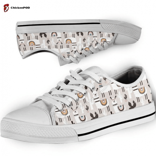 Llama Lovers Pattern Low Top Shoes Gift for Men Women