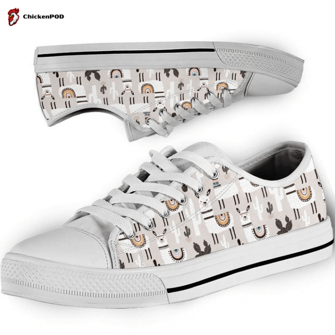 Llama Lovers Pattern Low Top Shoes Gift For Men Women