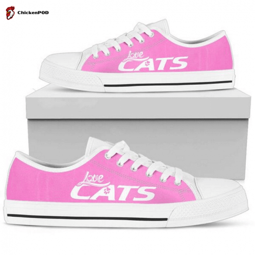 Love Cats Pink Low Top Shoes Gift for Men Women