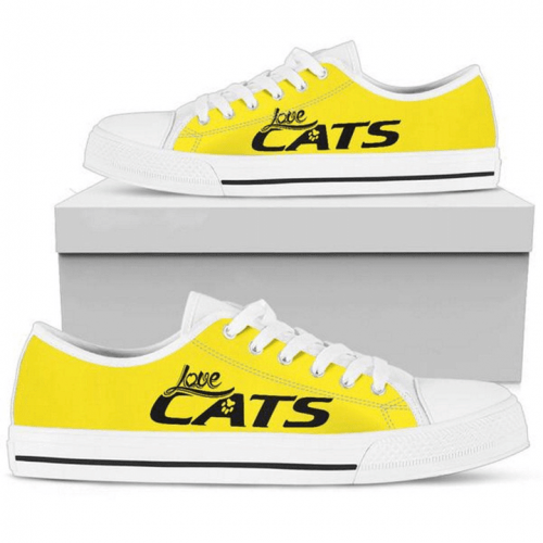 Love Cats Red Low Top Shoes Gift for Men Women