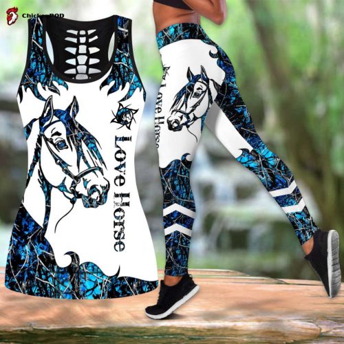 Love Horse Blue Tatoo Combo Tank + Legging