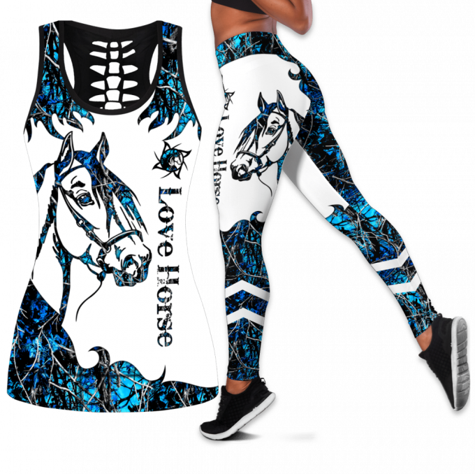 Love Horse Blue Tatoo Combo Tank + Legging