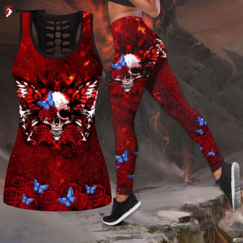 Flower love sugar skull tanktop & legging camo hunting outfit For Women Sport Gifts