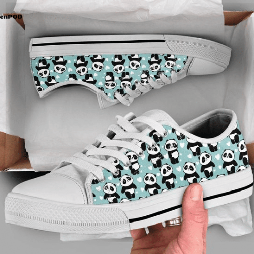 Lovely Panda Low Top Shoes Gift for Men Women