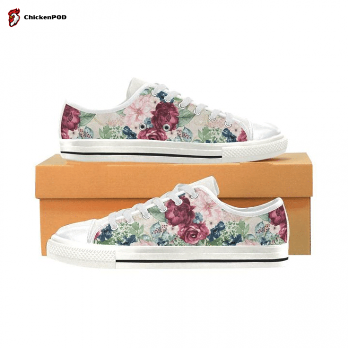 Luxury Flowers Low Top Shoes Gift For Men Women