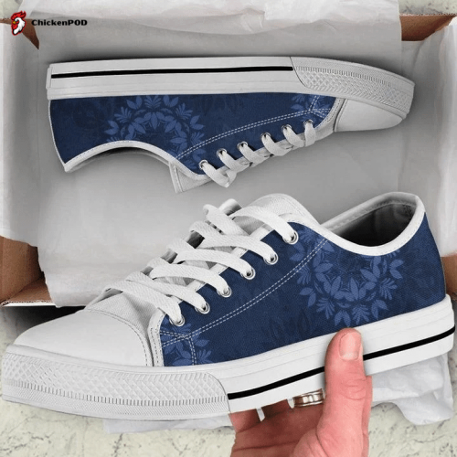 Navy Blue Mandalas Low Top Shoes Gift for Men Women