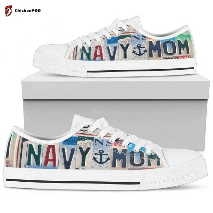 Navy Mom Low Top Shoes Gift For Men Women