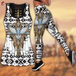 Owl Native American 3D All Over Printed Legging + Hollow Tank