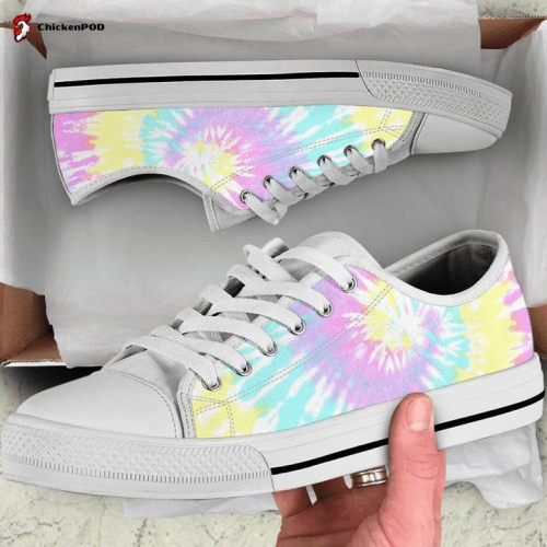 Pastel rainbow tie dye Low Top Shoes Gift for Men Women