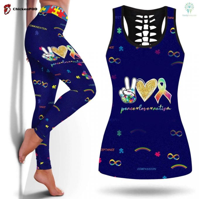 Peace Love Autism Autism Awearness Combo Tank + Legging