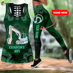 Personalized Excavator Heavy Equipment Wife Combo Legging Tanktop