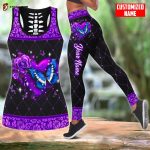 Personalized Name Butterfly With Heart All Over Printed Combo Legging + Tanktop