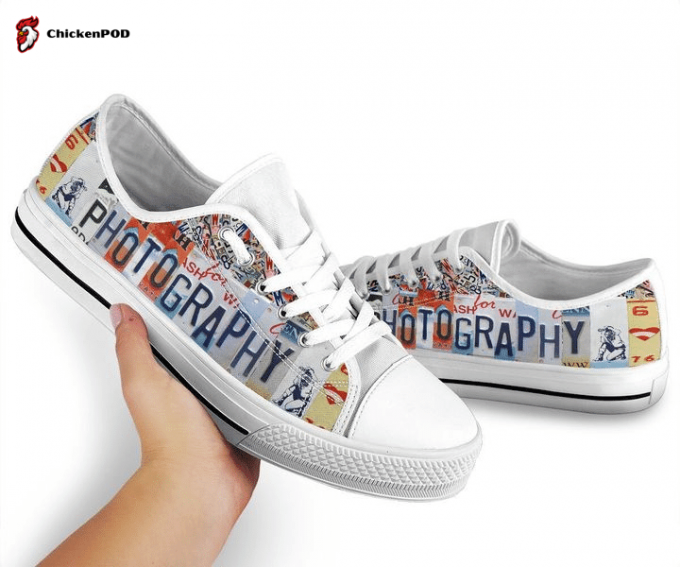 Photography License Plates Low Top Shoes Gift For Men Women