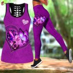 Pink Butterfly Combo Legging + Tanktop