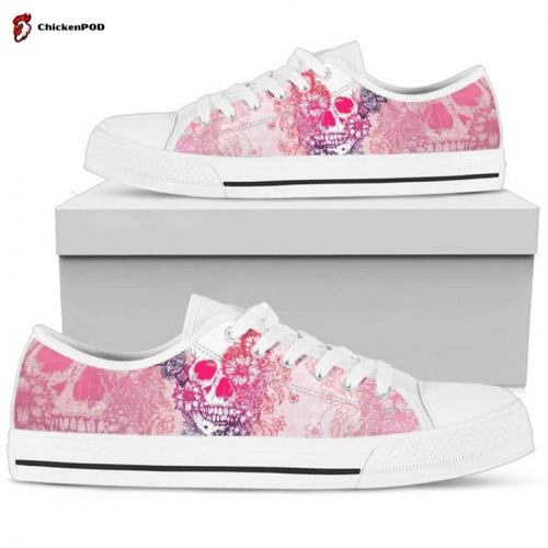 Pink Flower Low Top Shoes Gift for Men Women