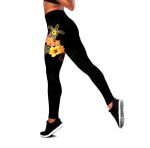 Polynesian Tattoo Turtle Hibiscus Frangipani Legging & Tank top For Women Sport Gifts ML