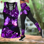 Purple Butterfly Combo Legging + Tanktop