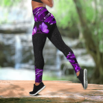 Purple Butterfly Combo Legging + Tanktop