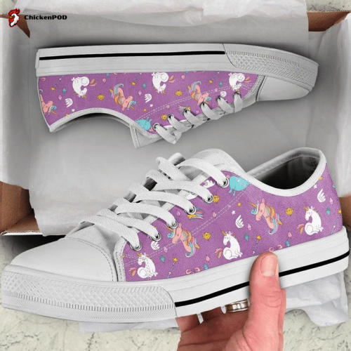 Purple Unicorn Low Top Shoes Gift for Men Women