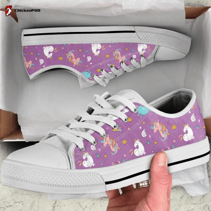 Purple Unicorn Low Top Shoes Gift For Men Women