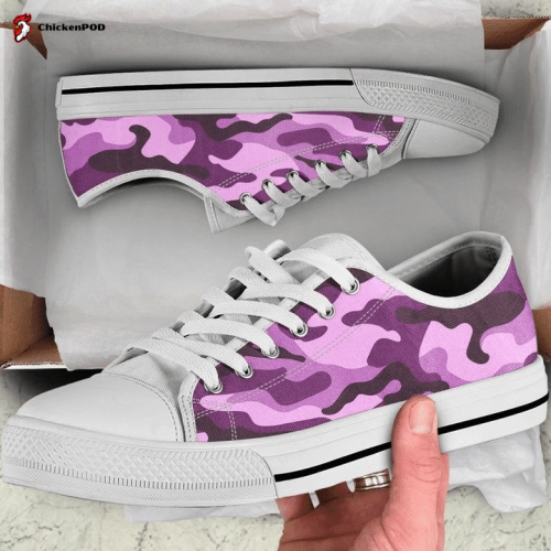 Purple Violet Camo Camouflage Low Top Shoes Gift for Men Women