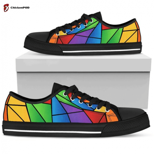 Rainbow Mosaic LGBT Pride Low Top Shoes Gift for Men Women