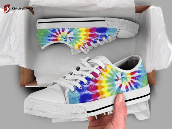 Rainbow Print Shoes Tie Dye Lgbt Love Low Top Shoes Gift For Men Women