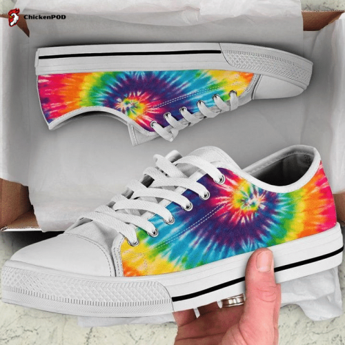 Rainbow Tie Dye Low Top Shoes Gift for Men Women