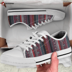 Red Boho Chic Stripes Bohemian Low Top Shoes Gift for Men Women