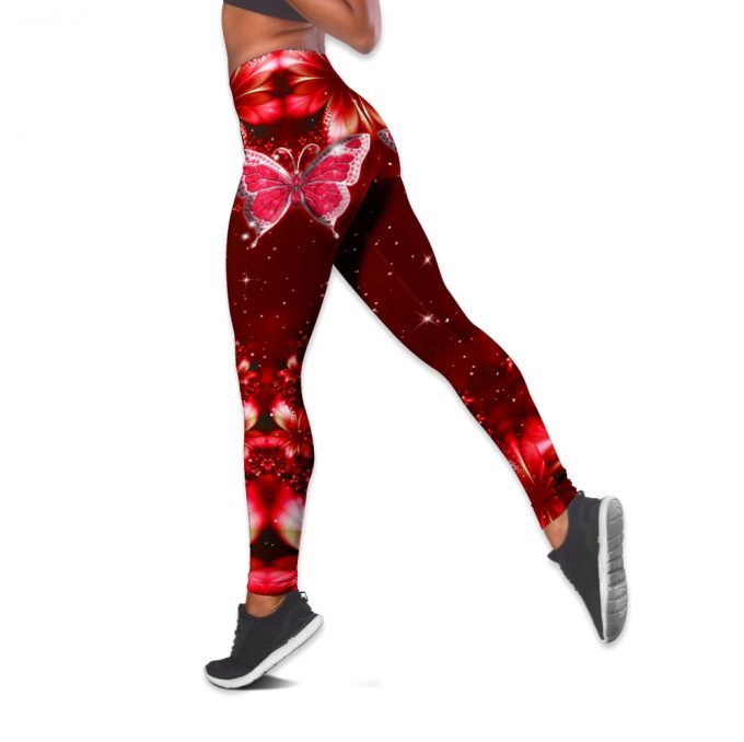 Red Butterfly Combo Legging + Tanktop