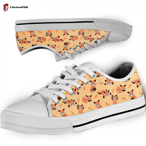 Red Racoon Pattern Low Top Shoes Gift for Men Women