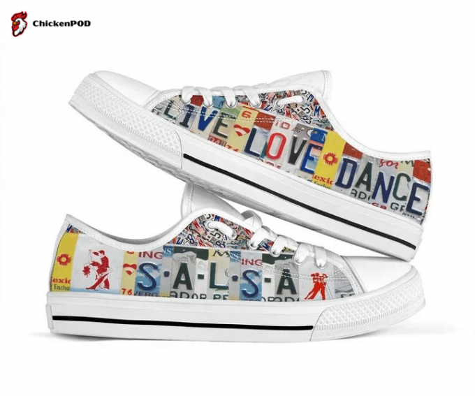 Salsa Live Love Dance License Plates Low Top Shoes Gift For Men Women