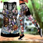 Samurai Geisha and Lion Tattoo Legging & Tank top For Women Sport Gifts-ML