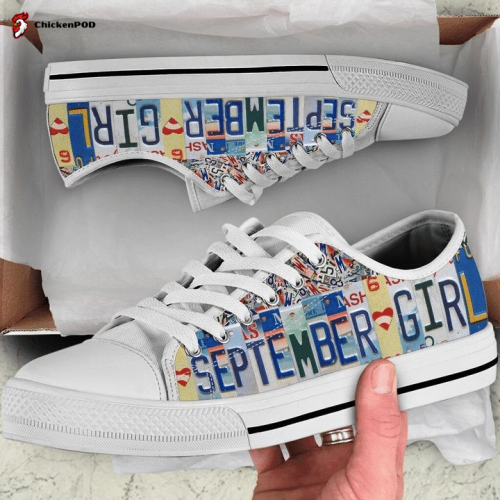 September License Plates Low Top Shoes Gift for Men Women