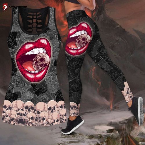 Sexy lip love Skull tanktop & legging camo hunting outfit For Women Sport Gifts