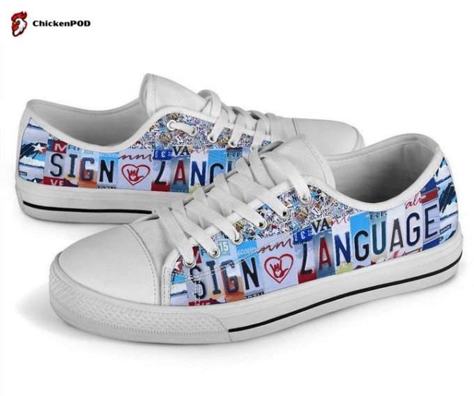 Sign Language Low Top Shoes Gift For Men Women