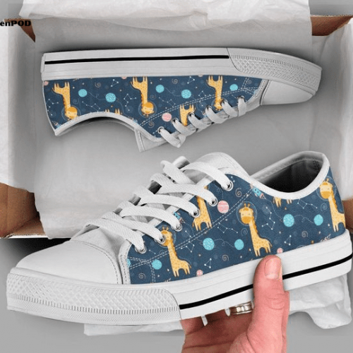 Space Giraffe Low Top Shoes Gift for Men Women